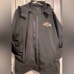 NFL Baltimore Ravens Full Zip Removable Hood Jacket Mens | Size XXL